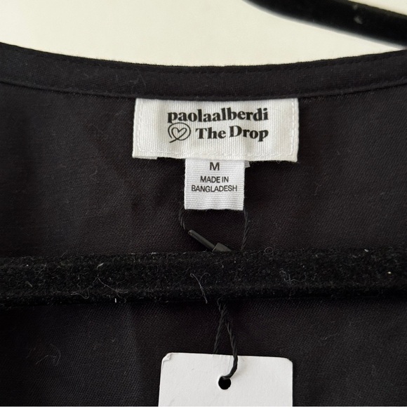 NWT Paola Alberdi and the drop black mini dress puff sleeve faux wrap size M - Picture 4 of 11